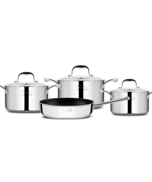 Bộ Inox cao cấp 3 lớp đáy liền Trimax XS EL-3744 size 18, 20, 24, chảo 26cm