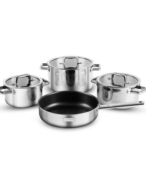 Bộ nồi inox liền khối Elmich Trimax ECO EL-8004 size 18, 20, 26, chảo 26cm