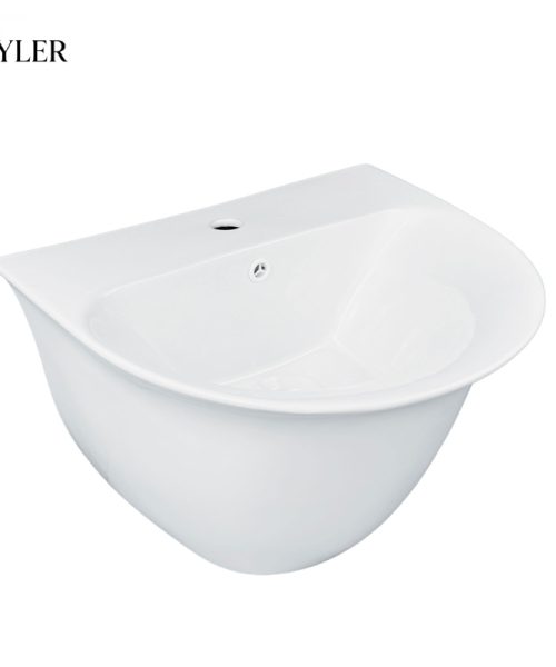 Loại sản phẩm: Lavabo treo tường liền chân Kích thước: 435 x 500 x 335 mm Chất liệu: Sứ Ceramic cao cấp Màu sắc: Trắng Kiểu lắp đặt: Treo tường