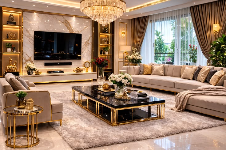 Nội Thất Phòng Khách Biệt Thự Cao Cấp PHL.PK009-1