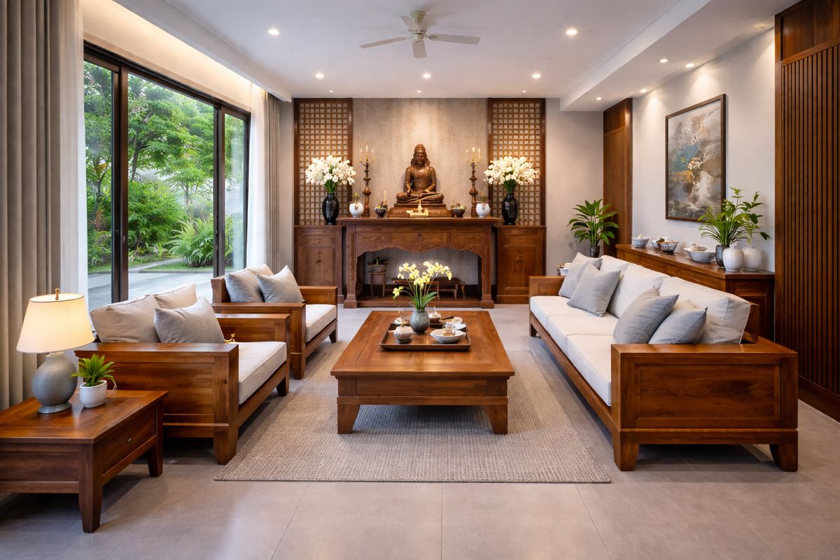 Nội Thất Phòng Khách Gỗ Tự Nhiên PHL.PK010