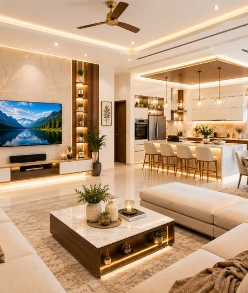 Nội Thất Phòng Khách Liền Bếp PHL.PK008