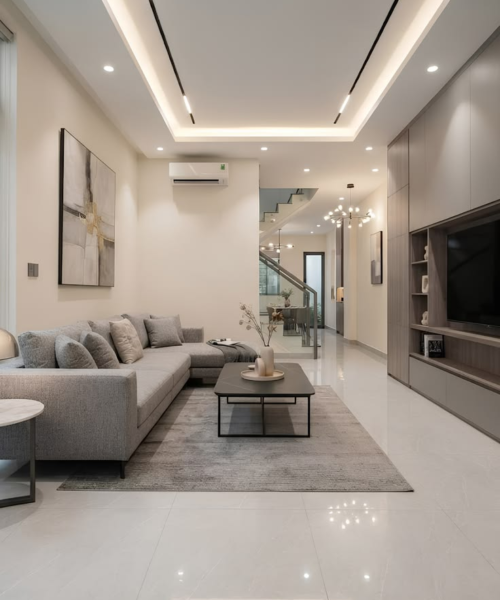 Nội Thất Phòng Khách Nhà Phố Hiện Đại PHL.PK003