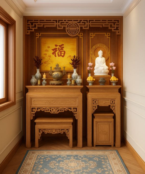 Phòng Thờ Phật Và Gia Tiên PHL.PT007