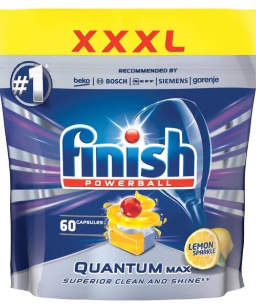 Viên rửa bát Finish Quantum Max 60 viên hương chanh và hương thường
