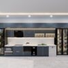 Tủ bếp inox cánh kính chữ I